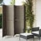 Festnight 5 teilig Paravent Poly Rattan Outdoor Faltwand Raumteiler Trennwand Sichtschutz Klappbar Raumtrenner Faltbar Stellwand Außen Innen Balkon Terrasse 245x180 cm
