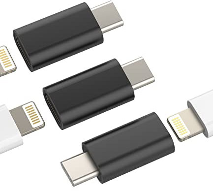 Lightning Female to USB C Male Charger Adapter(3pack)for Apple iPhone15 Pro Max Plus for iPad Air Mini Compatible for Samsung Galaxy Note S10 S22 S21 S20 S23 Ultra Type-c Cord Connector Charging Cable