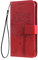 SEAHAI Coque pour Motorola Moto G24/Moto G24 Power Etui Portefeuille, Joli Rétro Feuilles et Chat Embossée Premium PU Cuir Housse Flip Cover, Étui Antichoc Case, Rouge