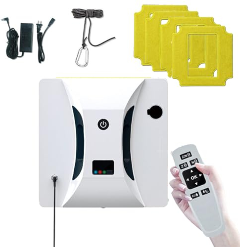 Quixnova Robot lavavetri Elettrico, Robot lavavetri Elettrico Intelligente con Telecomando per Piastrelle da Tavolo per finestre Esterne/Interne, Forte aspirazione 2800Pa