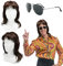 TUONYIS Perruque Mulet, Perruque Hommes, 80's Mulet Perruque Hommes, Déguisement Année 70 80 90, Perruque Hommes Marron, Perruque Punk pour Halloween Fête Carnaval Cosplay Maquillage (2 Pcs)
