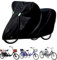 Adult Tricycle Cover Bike Cover Outdoor Waterproof Bicycle Covers Universal for All 3 Wheel Bike Indoor Cover Storage Sun UV Rain Snow Bikes Covers with 2 Anti-theft Lock-holes (black)