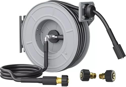Retractable Power Pressure Washer Hose Reel 1/4 x 65 ft, 3200PSI,Replacement for Giraffe OEM