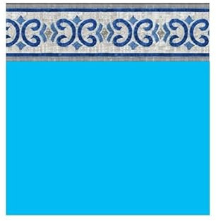PISCINEO Liner Piscine 75/100 Bleu foncé - Frise Oxford Dia 5.50m H 1.20m