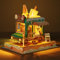 FUNPOLA 3D Holzpuzzle Eiswagen Modell - DIY Miniatur Imbisswagen Puppenhaus Fahrzeug Bastelset mit LED Leuchten - perfektes kreatives Geschenk für Kinder und Erwachsene (Eisauto)