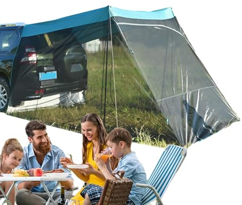 Rrlihjgu Car Camping Tent, SUV Tents for Camping, Privacy Net, UV Protection, Car Awning, Tailgate Tent, Versatile Car Tent, Car Roof, Camping Tent for Outdoor Travel, Car Camping