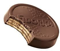 2x Fidorka Wafer with hazelnut filling (27%) in dark chocolate (60%). 30x30g
