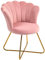 HOMCOM Poltrona da Camera da Letto in Velluto, Poltroncina da Salotto con Schienale a Petalo, Sedia Imbottita Moderna con Gambe Incrociate in Acciaio per Soggiorno e Sala da Pranzo, 69x64x80 cm, Rosa