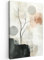 MuchoWow© Bilder Groß 80x120 cm XXL Wohnzimmer Deko Modern Wandbild Kunstdruck auf Leinwand Bild Schlafzimmer über Bett Room Decor Geschenke Wabi-Sabi - Beige - Pflanze