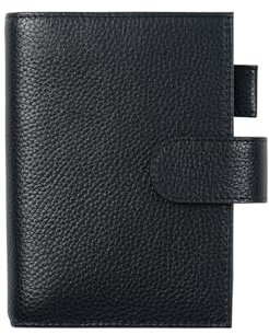 Moterm Leder Cover für Moleskine Pocket-Passend für Moleskine Pocket Classic/Daily/Weekly Planner,Kiesel-Schwarz