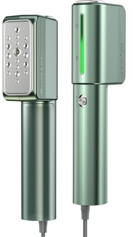 Jack & Rose Dampfglätter, Ultraleichter Reise Steamer mit Dual Voltage,Grün | Ultraleicht 0,45kg,110-240V Spannung weltweit,15s Schnellaufheizung, 1000W,2-in-1,für alle Stoffe,Intelligente Auto-Off