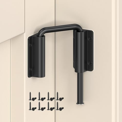 BiceNoning Upgraded Sliding Door Loop Lock, 90/180 Degree Multi-Angle Aluminum Alloy Gate Latches for Barn Door, Closet, Fence, Window, Patio - Security U-Bolt Latch Locks (Black-1PC) | 90/180 Degree Patio-Security U-Bolt Latch Lock for Barn Door, Closet, Fence, Window, Multi-Angle, Aluminum Alloy