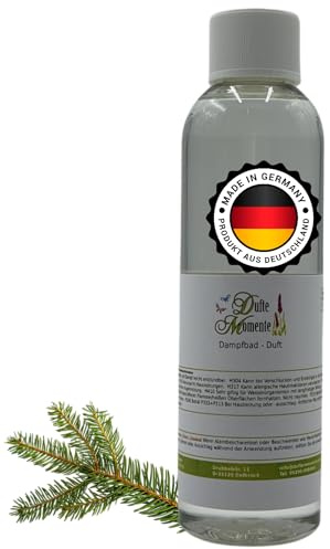 Dufte Momente Dampfbad Duftkonzentrat Fichtennadel 250ml – natürlicher Wellnessduft mit ätherischem Fichtennadelöl – für Dampfbäder, Verdampferanlagen & Dampfduschen – vegan, Made in Germany