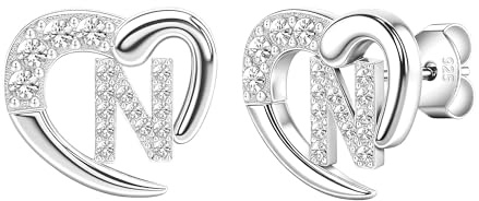 Casxyue Buchstaben Ohrringe Silber 925 Silber Ohrstecker Für Damen Mädchen Kinder Hypoallergen Cubic Zirkonia Ohrringe Weihnachten Geburtstag Geschenke
