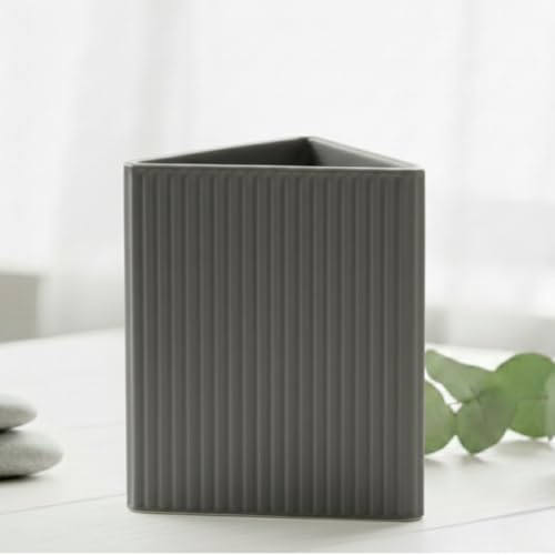 FynDesign Tira Blumenvase 12cm Grau – 3D-Druck Deko modern | Moderne Deko-Vase für Tulpen & Trockenblumen – 3D-Druck aus nachhaltigem Kunststoff (PLA), CO2-neutral, für Tisch & Regal