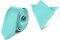 Ladeheid Herren Schmale Krawatte & Einstecktuch Set SP/P (150cm x 5cm, 22cm x 22cm, Türkis)