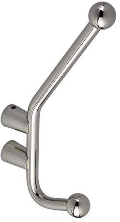 SOTECH Garderobenhaken ZIA Ø 10 mm Edelstahl poliert 185 x 95 x 19 mm | Wandhaken zum Schrauben Wandgarderobe Huthaken