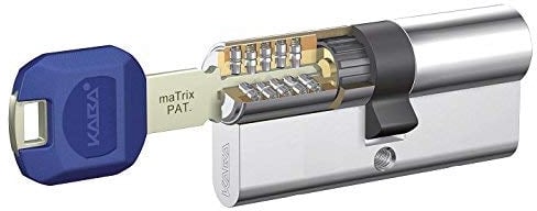 Kaba Cilindro Alta Seguridad + Refuerzo Matrix 30X50 Laton 5 Llaves LK Doble EMB+Lam, Dorado, 0