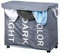 Bakaji Cesto Biancheria Sporca a 3 Scomparti Portabiancheria 3 Spazi in Tessuto Oxford Pieghevole con Ruote e Manici Dimensione 63 x 35 x 57 cm (Grigio)