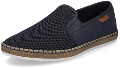 Rieker Uomo Mocassini B5265, Uomini Pantofole,Pantofola,Scarpe da College,Scarpe Business,Blu (Blau / 14),40 EU / 6.5 UK