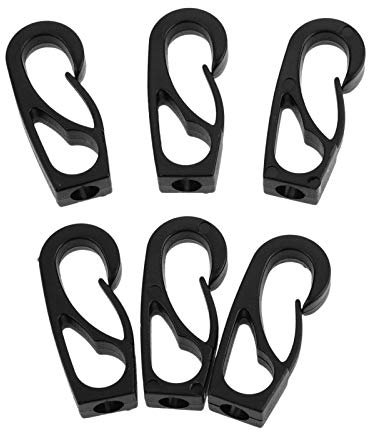 MUXSAM 6 Pieces Kayak Bungee Cord Hooks Nylon 44 x 20 x 9 mm for Kayak Canoe Boat Dinghy Fishing Camping Tent Canopy Cover