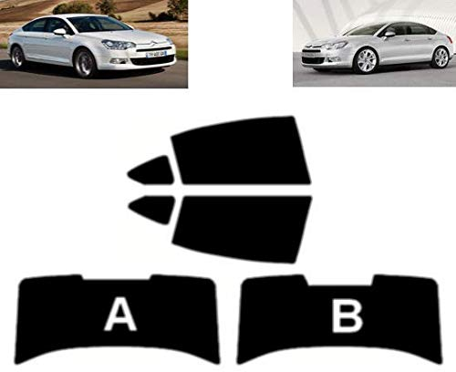 Passgenaue Tönungsfolie für-Citroen C5 4-Türen Limousine 2008-2012 Heck/Seitenscheiben (20% Schwarz, A)