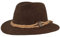 Breiter Original Herren Trachtenhut, Filzhut, Wanderhut Tiroler-Art, 100% Wolle, Hanfkordel, Edelweiß & schmaler Krempe Braun 59