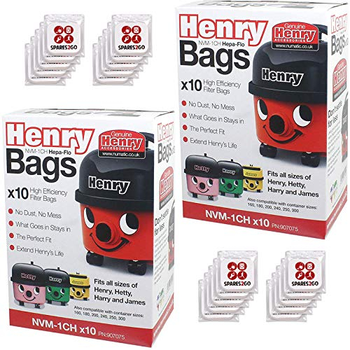 Numatic Hepa-Flo Staubsaugerbeutel + Lufterfrischer für Henry Hetty Harry James Staubsauger (20 Stück)