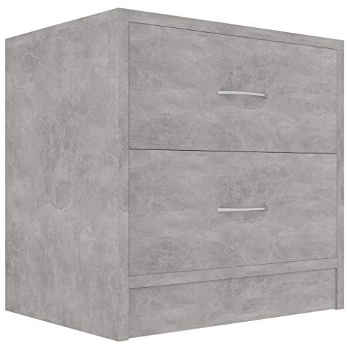 vidaXL Nachttisch mit 2 Schubladen Nachtschrank Nachtkommode Nachtkonsole Schlafzimmer Kommode Schrank Nachtschränkchen Betongrau 40x30x40cm Holzwerkstoff
