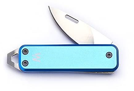 Whitby Pocket Knife, 1.75 Survival Stainless Steel Folding Knives UK Legal Sprint Lagoon Blue Finish, Stylish High Performance, Non Locking EDC Blade, Portable for Camping Hiking