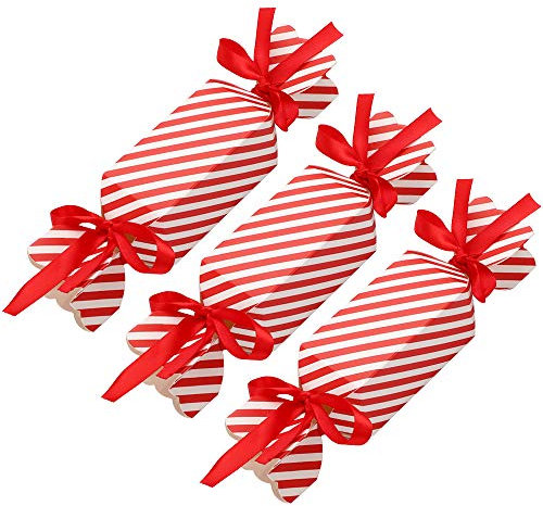 Feelava Christmas Candy Boxes 50 Pcs DIY Party Favor Gift Boxes for Xmas Cupcake Sweets Dessert Cookie Kids Party Favor Bag Wedding Gifts Wrap Bag