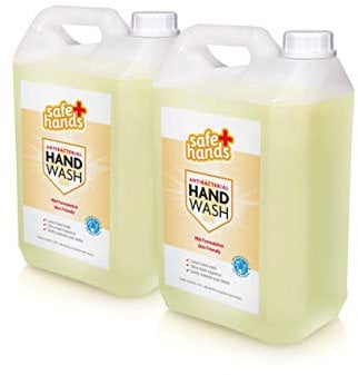 Safe Hands | Hand Wash Liquid Soap | Citrus Scent of Mandarin, Lime & Basil | 5 Litre Refill (2 Bottles) Bulk Buy | Antibacterial & Antiviral | Kind to Skin | Tested & Certified