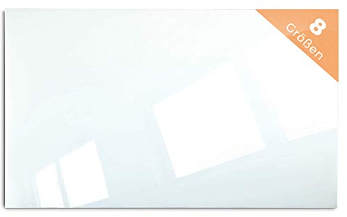 Floordirekt Glasboard - rahmenloses Glas-Whiteboard aus Sicherheitsglas - Magnettafel - magnetisch & beschreibbar - Schreibtafel Magnetwand Wandtafel Präsentationsboard (Glasboard Weiß, 120 x 200 cm)
