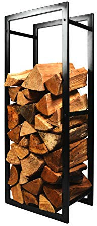 Montixx Holzständer 40CM x 25CM x 102CM Holzregal Holzablage aus Eisen Pulverbeschichtet Gartenunterstand