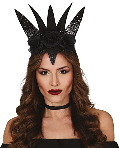 FIESTAS GUIRCA Königin Stirnband mit schwarzen Blumen