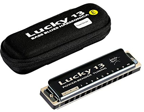 East top Lucky 13 Bass Plus Blues Harmonica 13 Holes Diatonic Harp Mouth Organ Professional Musical Instruments PowerBender E key for Adults