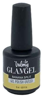 Valmy GlamGel Polish UV/LED, semipermanenter Nagellack, professionell, langlebig, Maniküre, permanenter Nagellack, schnelltrocknend und intensiver Glanz, UV- oder LED-Lampen (Banana Split) (15 ml)