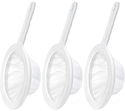3 Pack Fine Mesh Strainer - 200, 300, 400 Mesh, Ultra Fine Plastic Sieve with Comfortable Handles, for Filtering Juice, Wine, Milk