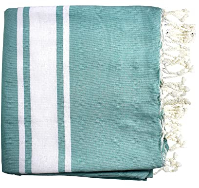 mitienda mit Liebe gemacht Handtuch Fouta Mint aus 100% Baumwolle, handgewebte Fouta Hamamtuch Saunatuch aus Tunesien