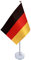 FlagScout - Tischflagge Deutschland | hochwertiger Kristallglas-Stand und Flagge aus feinem Satingewebe 14 x 21 cm