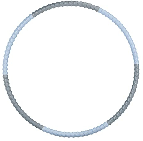Relaxdays Hula Hoop Reifen, 95 cm Ø, Fitnessreifen für Erwachsene, Massagenoppen, zum Abnehmen, Bauchtraining, blau/grau