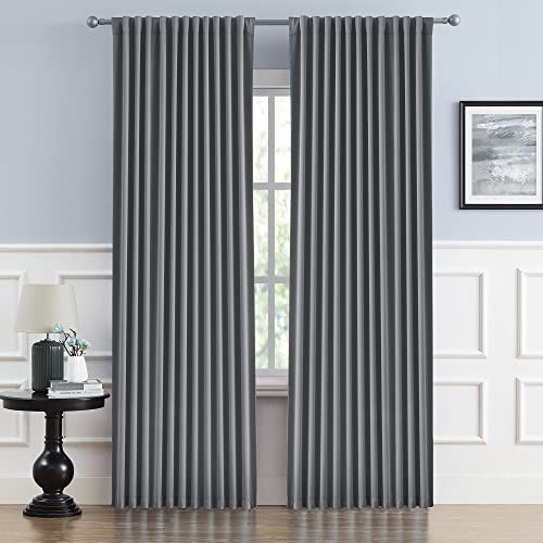 DUALIFE - Sliding Door Blinds for Patio, 2 Panels, Extra Wide Privacy Curtains for Guest Room 70 Inches Wide by 84 Inches Long, Back Tab and