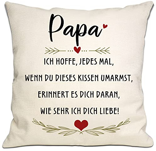 Bommex Papa Geschenk: Ich hoffe, jedes Mal, wenn Sie Dieses Kissen umarmen, erinnert es Sie daran, wie sehr ich Sie Liebe Kissenbezug für Papa Geburtstag und Weihnachten