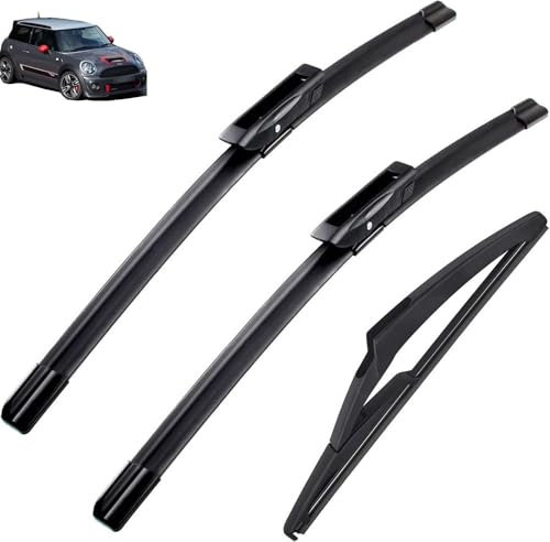 3-teiliges Scheibenwischer-Set for vorne und hinten, kompatibel mit Mini Cooper R56 Hatch 2012–2013, Windschutzscheibe, Windschutzscheibe, Fenster, 19 Zoll + 18 Zoll + 10 Zoll