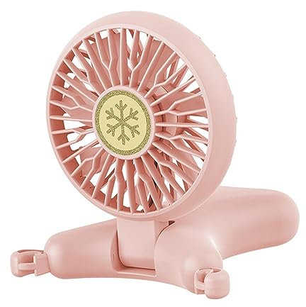 perfk Ventilador Personal Ventilador de Cuello Colgante USB Ligero Viento Potente, Ventilador de refrigeración Ventilador de Mano Ventilador de Escritorio, Rosado