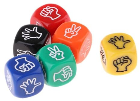 zalati Dadi 6pcs Gioco Dadi con Forbice di Carta Roccia Modello Divertente Strumento di Gioco per Adulti Giochi Gioca Regali Festa - Colori