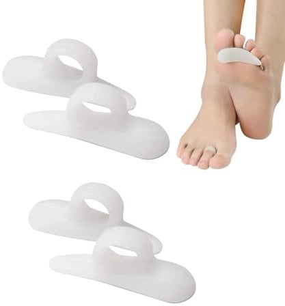 ZHjuju Hammer Toe Straightener Cushions, 2 Pair Silicone Gel Single Loop Hammer Toe Straightener Hammer Toe Gel Pads Corrector & Straightener Gel Spacer Pads for Overlapping Toe Prevent Blisters