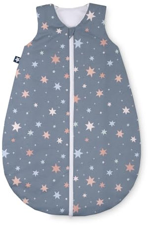 Julius Zöllner Sommerschlafsack Jersey, 0,5 TOG, waschbar bei 60°C, Made in Germany, OEKO TEX Standard 100, Shiny Stars, Gr. 80/86