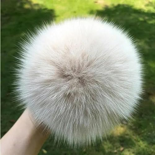 2 Stück natürlicher Fuchsfell-Bommel, Fellbommel für Mützen, Mützen, DIY Fellbommel für Mützen, Taschen, Schal-Zubehör