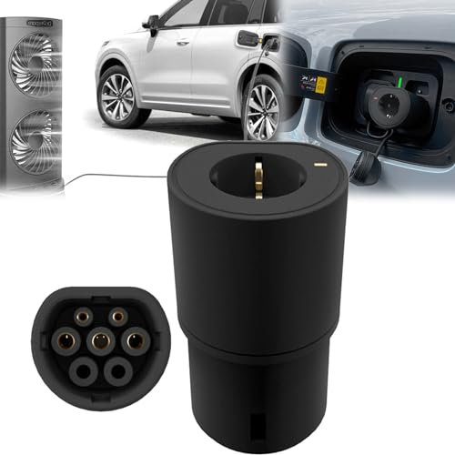 Adaptador Descarga Automóvil, Adaptador V2L para EV 2.5kw 10A 220v Adaptador Tipo 2A Enchufe Estándar EU Convertir Adaptador Descarga Automóvil Vehículo A Carga Compatible con IEC 62196-2 Tipo 2 EV